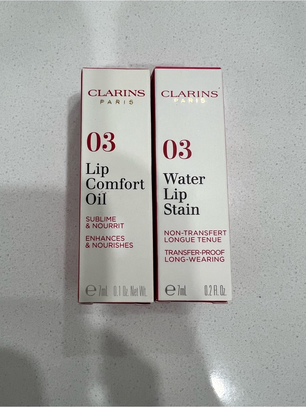 Clarins 03 Lip Comfort Oil & Water Lip Stain Duo — Pink